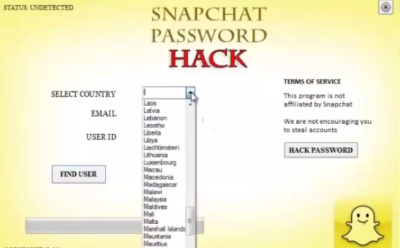 snapchat password hacker